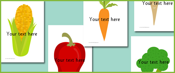 Vegetable picture cards