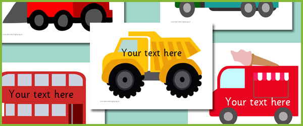 Vehicle picture cards