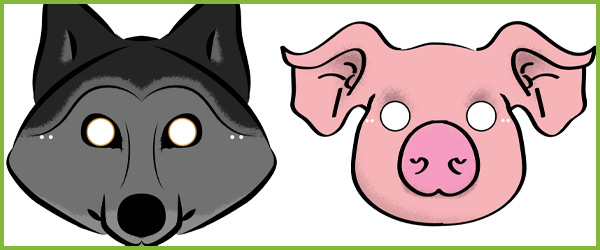 3 Little Pigs Masks Free Printable