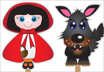 Red riding hood hov Red Riding Hood Stick Puppets