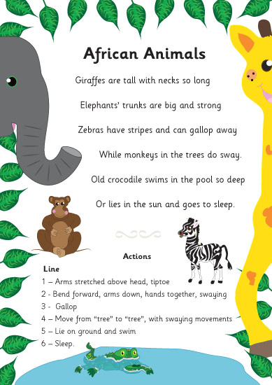 African Animals Poem | Free Early Years & Primary Teaching Resources ...