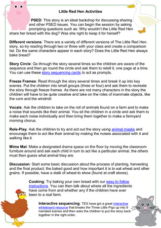 Little Red Hen Story Activities | Free Early Years & Primary Teaching