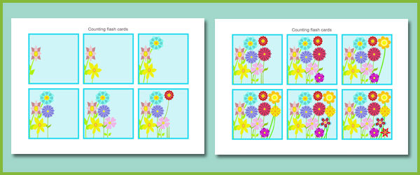Flower Counting Cards