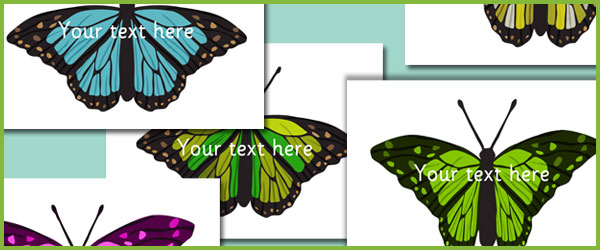Butterflies - Editable text