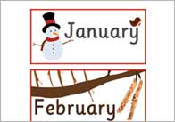 Months of the Year Labels