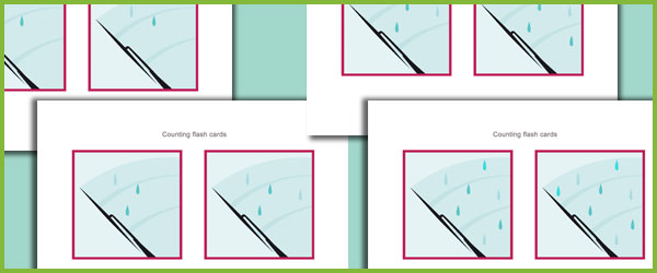 Raindrops Counting Flash cards