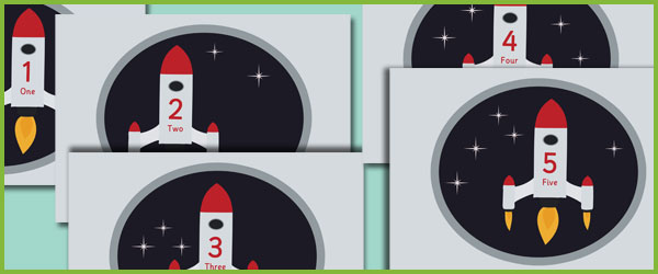 Rockets & Stars Numberline