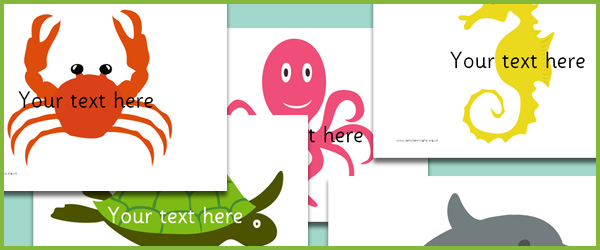 Under the Sea picture cards