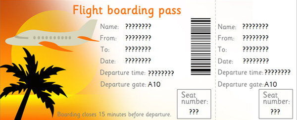 Free Printable Airline Ticket Template Printable Templates