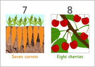 Fruit and Vegetables Number Line