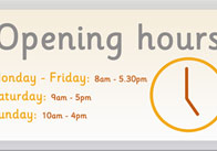 Opening Hours Sign