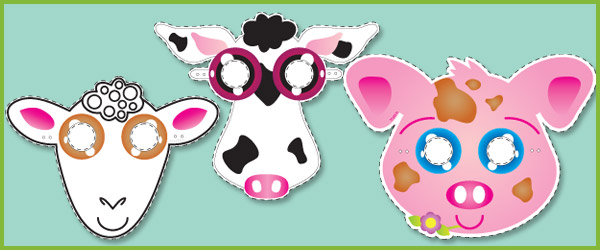Farm yard animal masks