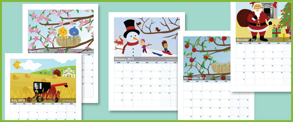 2012 Early Years Calendar  Free Early Years & Primary 