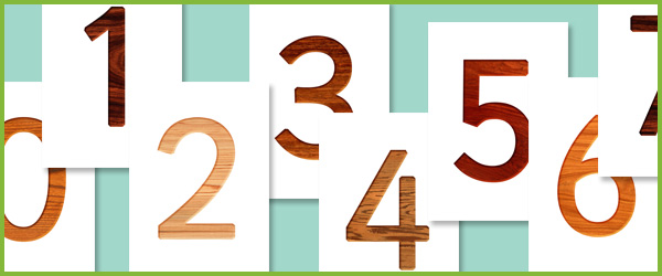 Wood textured numbers