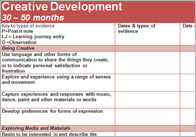 EYFS Evidence Gathering Sheets