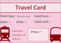 Editable Role Play Travelcard