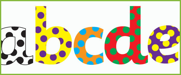 early learning resources polka dot display letters