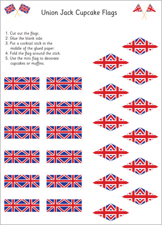 Union Jack Cupcake Flags