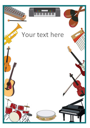 Early Learning Resources Musical Instrument Themed Notepaper