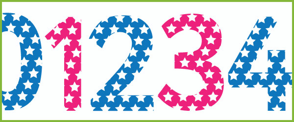 Star patterned display numbers