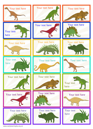 Early Learning Resources Editable Dinosaur Themed Stickers (EYFS, KS1)