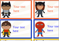 Editable Superhero Stickers