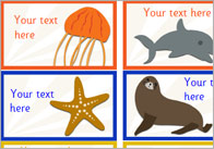 Editable Under The Sea Stickers