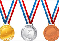 Gold, Silver & Bronze Medal Illustrations