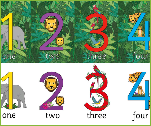 Jungle Display Numbers  Free Early Years & Primary 