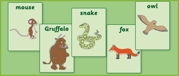 Early Learning Resources A4 Gruffalo Flash Cards / Display Posters