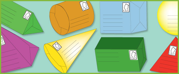 3d shape parcels letter templates free early years primary