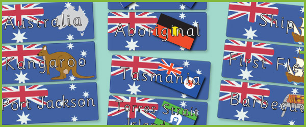 Australia Day Topic Word Cards