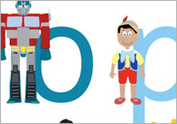 A3 Children’s TV / Film Character Alphabet – Lowercase