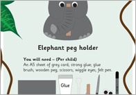 Elephant Peg Holder Craft Idea