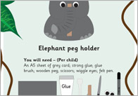 Elephant Peg Holder Craft Idea