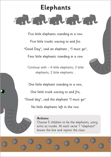 Early Learning Resources Illustrated Elephant Poem (Pre-School Poetry)