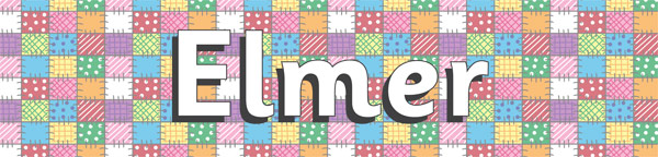 Elmer The Elephant Display Banner –Patchwork Design