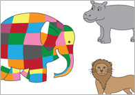 Elmer the Elephant Stick Puppets