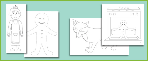 Gingerbread Man Colouring Sheets