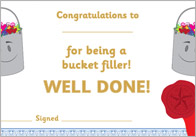 Have You Filled A Bucket Today? Editable Certificates
