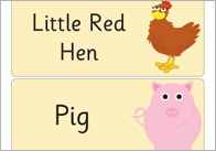 Little Red Hen Word Flashcards