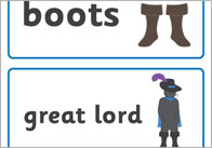 Puss in Boots Word Cards