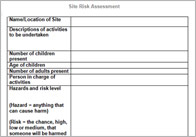 Early Years Setting Risk Assessment Template