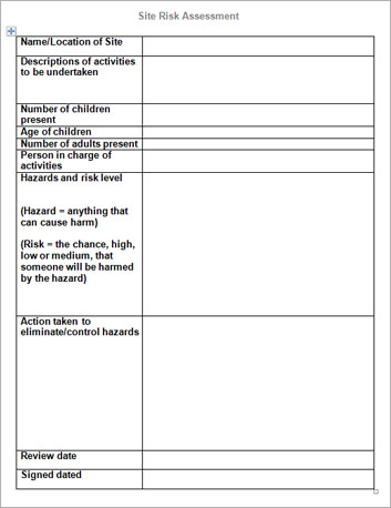 ea educational visits risk assessment