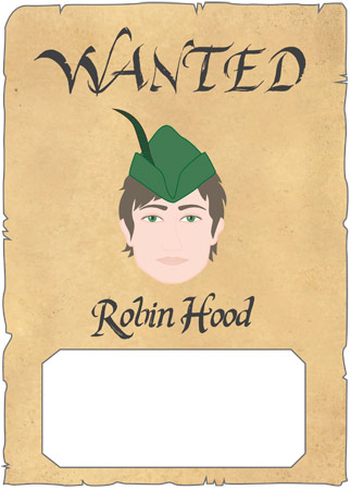 Early Learning Resources Robin Hood wanted poster (free traditional