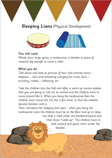 Early Learning Resources Sleeping Lions Activity Sheet