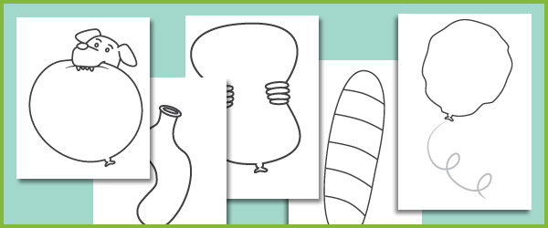 The Blue Balloon Colouring Sheets
