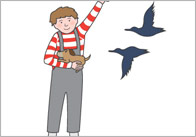The Blue Balloon Stick Puppets