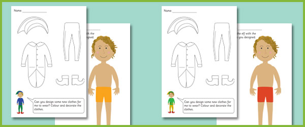The Elves and the Shoemaker Dress Up Cards