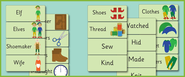 The Elves and the Shoemaker Word Flashcards